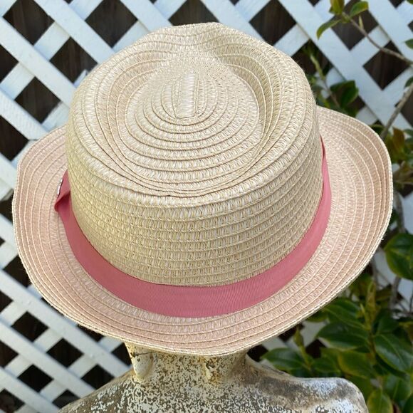 Disney Parks Straw Hat with Pink Hatband and Mickey Mouse Medallion. Adult. NWOT - Picture 2 of 10